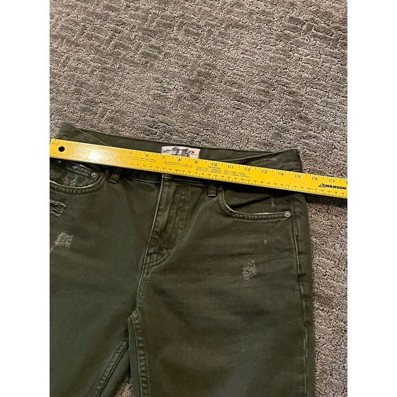 Free People 26 Army Green Denim Shorts (O) - Picture 4 of 5
